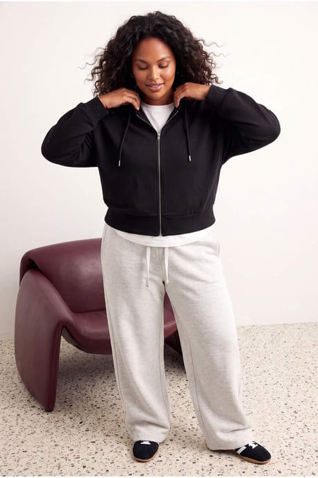Trendyol Curve Dam Svart Enfärgad Lång, Regular fit Stora storlekar Sweatshirts - Image 2