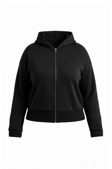 Trendyol Curve Dam Svart Enfärgad Lång, Regular fit Stora storlekar Sweatshirts - Image 4