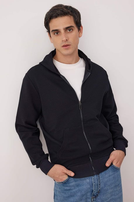 TRENDYOL MAN Men's Dark blue Plain Long Regular fit Sweatshirts - Image 1