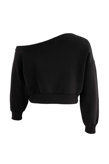 Trendyol Curve Dam Svart Enfärgad Lång, Regular fit Stora storlekar Sweatshirts - Image 2