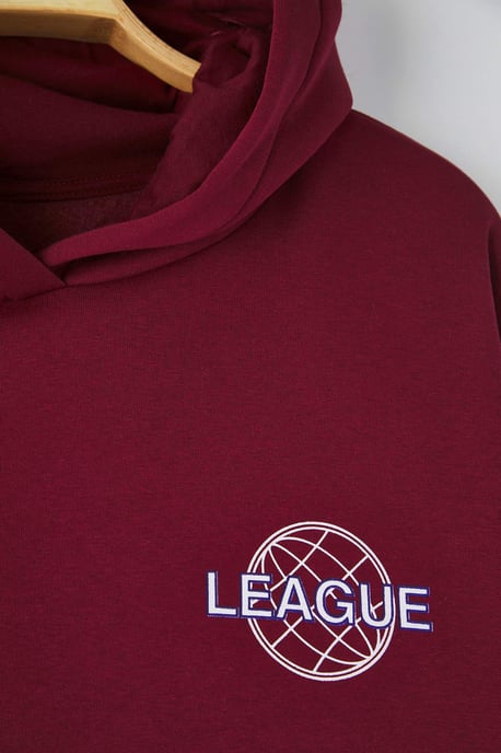 Trendyol Curve Dam Vinröd Slogan Lång Relaxed fit Plus size Sweatshirts - Image 5