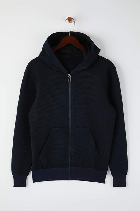 TRENDYOL MAN Men's Dark blue Plain Long Regular fit Sweatshirts - Image 4