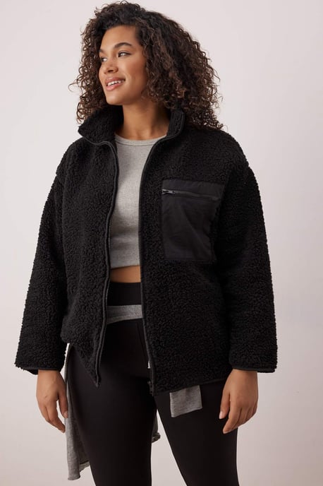 Trendyol Curve Dam Svart Enfärgad Lång Oversize Plus size Sweatshirts - Image 1