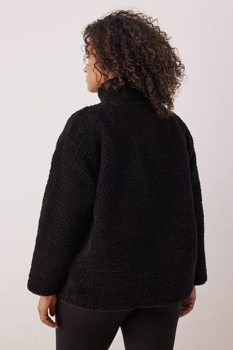 Trendyol Curve Dam Svart Enfärgad Lång Oversize Plus size Sweatshirts - Image 3