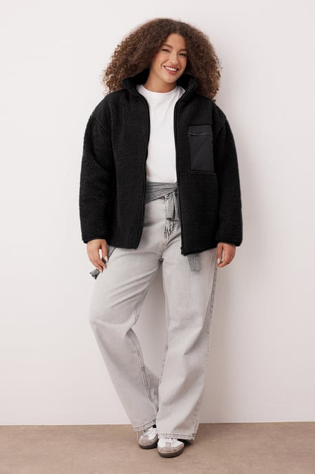 Trendyol Curve Dam Svart Enfärgad Lång Oversize Plus size Sweatshirts - Image 4