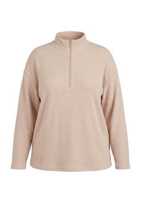 Trendyol Curve Dam Beige Enfärgad Lång Oversize Plus size Sweatshirts - Image 3