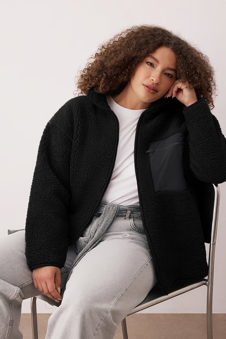 Trendyol Curve Dam Svart Enfärgad Lång Oversize Plus size Sweatshirts - Image 5