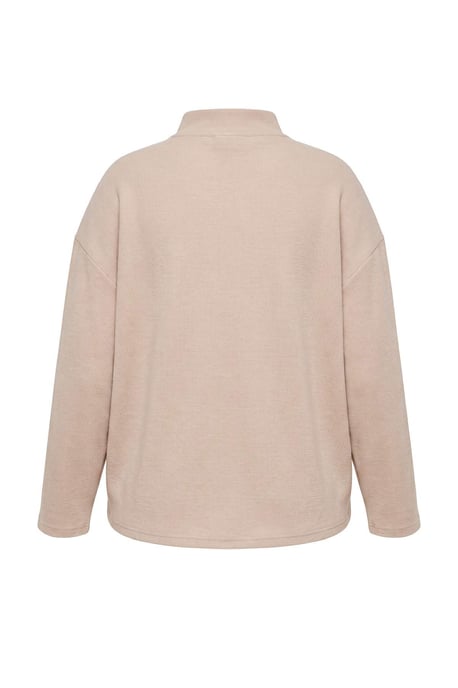 Trendyol Curve Dam Beige Enfärgad Lång Oversize Plus size Sweatshirts - Image 5