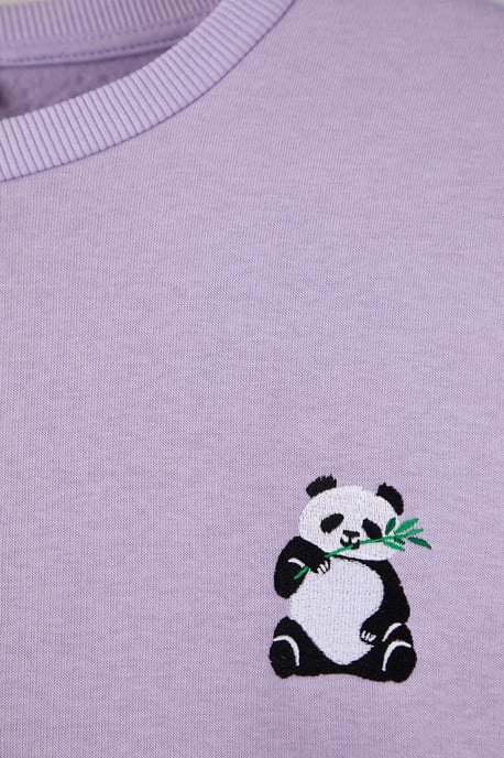 Trendyol Curve Dam Lila Djurmönster Lång Regular fit Plus size Sweatshirts - Image 5