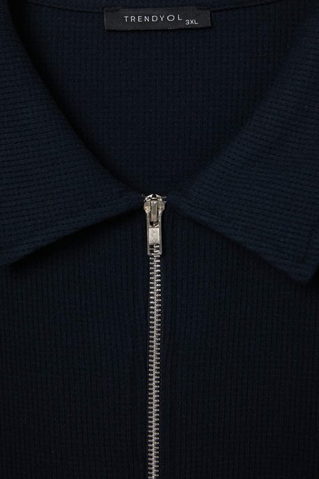 TRENDYOL MAN Men's Dark blue Plain Long Oversize Plus Size Sweatshirts - Image 5