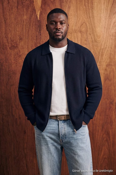 TRENDYOL MAN Men's Dark blue Plain Long Oversize Plus Size Sweatshirts - Image 6