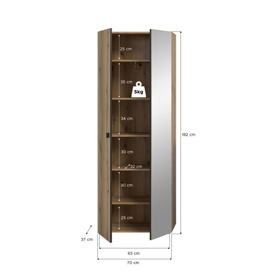Furnilux Moderne garderobekast op wielen ruime opbergoplossing voor elke kamer - Image 5