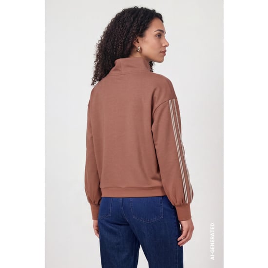 Monari sweatshirt with stripes 810534 552 tiramisu - Image 5