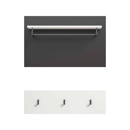 Furnilux Paneel voor de hal witte garderobe met opbergvak en haken 80x73x27 cm - Image 3
