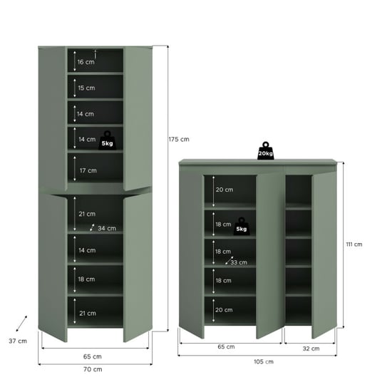 Furnilux Universele kast smoke green stauraumwonder met 15 verstelbare planken - - Image 4