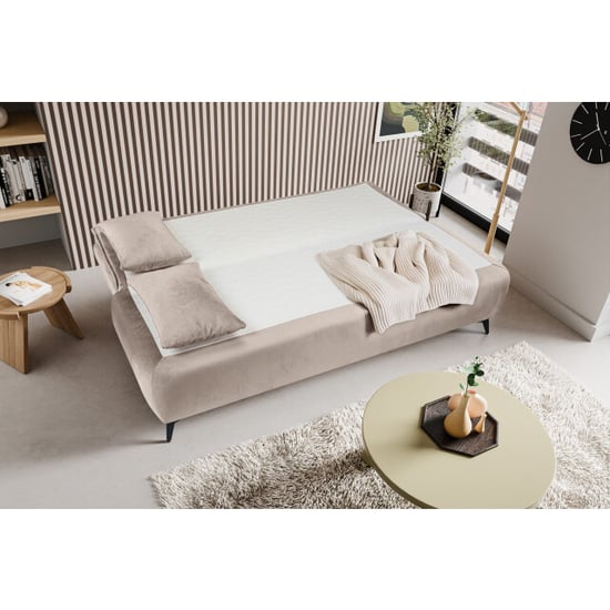 Furnilux Sendi sofa bed 2 zits beige | luxe velour sofa bed - Image 3