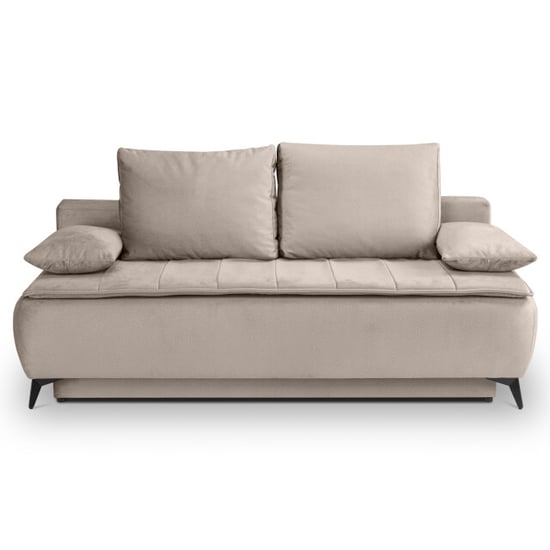 Furnilux Sendi sofa bed 2 zits beige | luxe velour sofa bed - Image 5