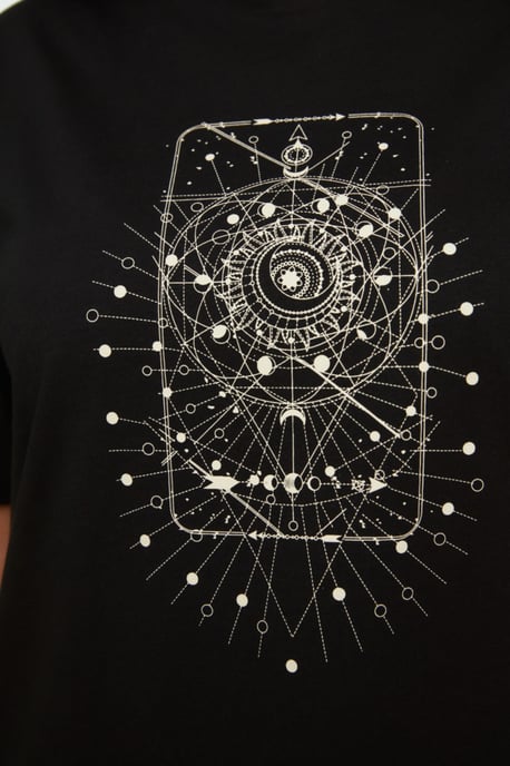 Trendyol Curve Dam Svart Geometriskt mönster Kort / Mini Kort Casual T-shirt Klänning Plus size Klänning - Image 3