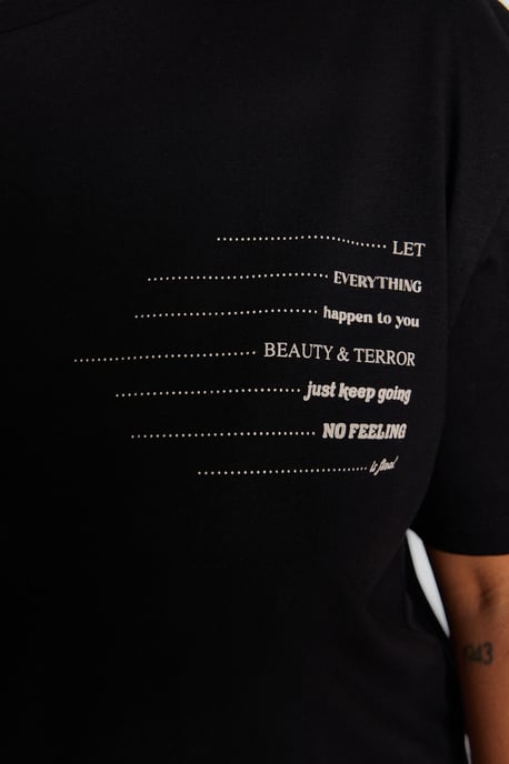 Trendyol Curve Dam Svart Slogan Kort / Mini Kort Casual T-shirt Klänning Plus size Klänning - Image 4