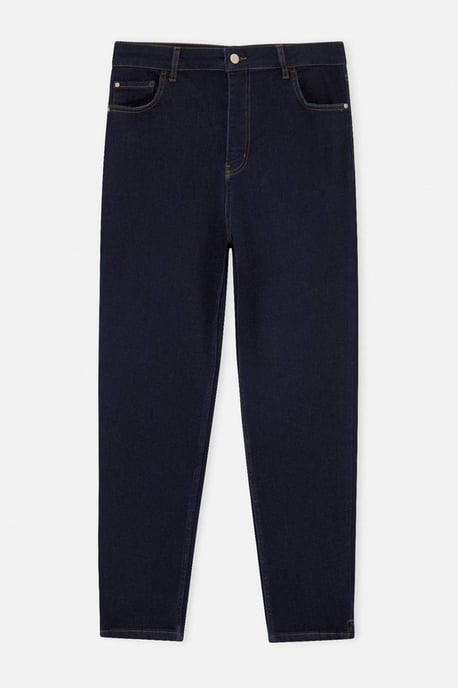 Trendyol Curve Dam Mörkblå Enfärgad Skinny Hög midja Plus size Jeans - Image 3