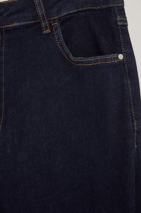 Trendyol Curve Dam Mörkblå Enfärgad Skinny Hög midja Plus size Jeans - Image 4