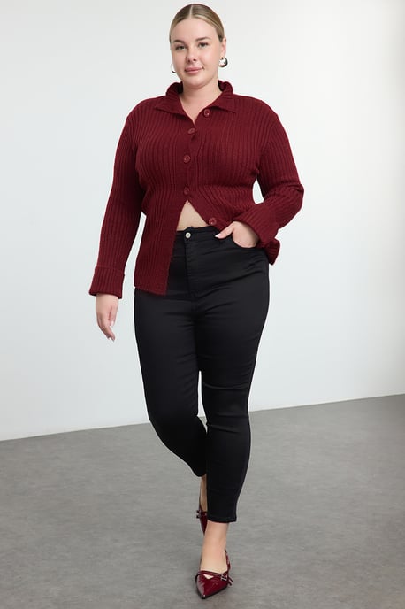 Trendyol Curve Dam Svart Enfärgad Skinny Hög midja Plus size Jeans - Image 2