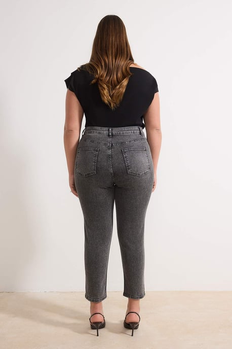 Trendyol Curve Dam Grå Enfärgad Skinny Hög midja Plus size Jeans - Image 3