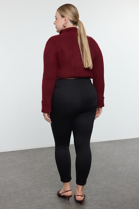 Trendyol Curve Dam Svart Enfärgad Skinny Hög midja Plus size Jeans - Image 5