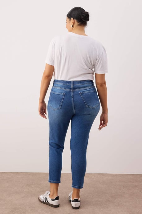 Trendyol Curve Dam Blå Enfärgad Skinny Hög midja Plus size Jeans - Image 3