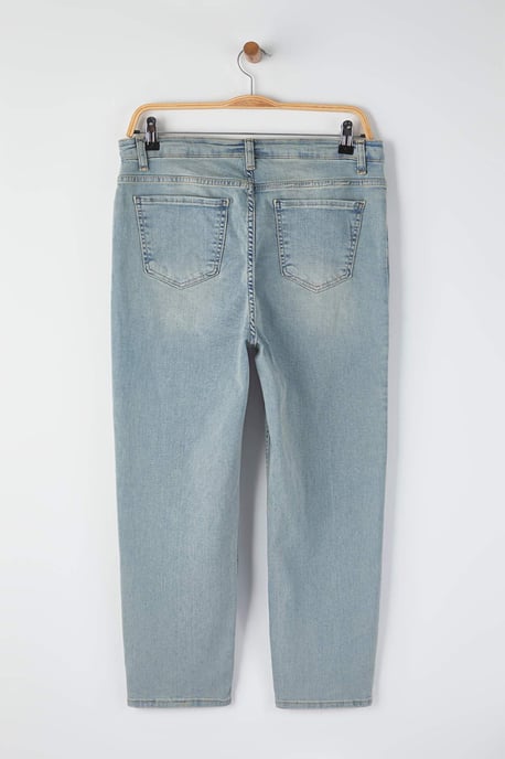 Trendyol Curve Dames Blauw Effen Skinny Hoge taille Grote maten Jeans - Image 5