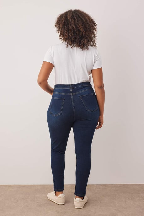 Trendyol Curve Dam Blå Enfärgad Skinny Hög midja Plus size Jeans - Image 3