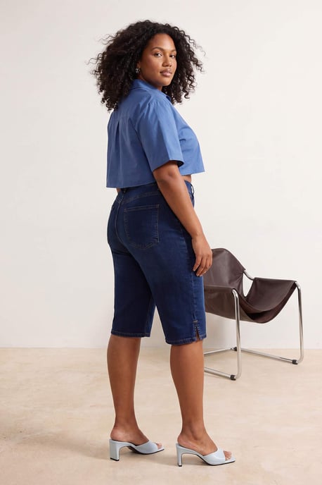 Trendyol Curve Dam Mörkblå Enfärgad Skinny Hög midja Plus size Jeans - Image 2