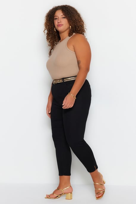 Trendyol Curve Dam Svart Enfärgad Skinny Hög midja Plus size Jeans - Image 3