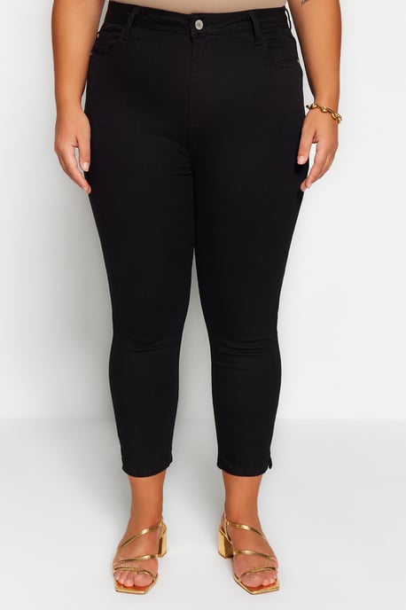 Trendyol Curve Dam Svart Enfärgad Skinny Hög midja Plus size Jeans - Image 4
