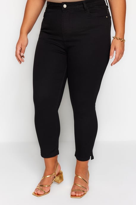 Trendyol Curve Dam Svart Enfärgad Skinny Hög midja Plus size Jeans - Image 5