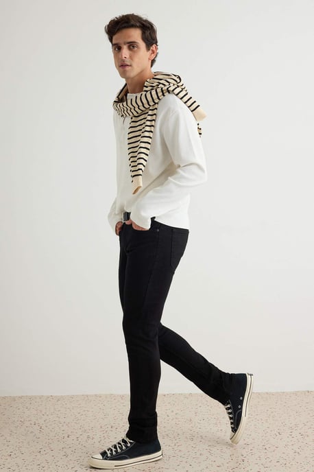 TRENDYOL MAN Herr Svart Enfärgad Skinny Normal midja Jeans - Image 2