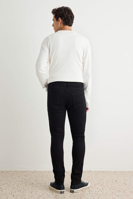 TRENDYOL MAN Herr Svart Enfärgad Skinny Normal midja Jeans - Image 3