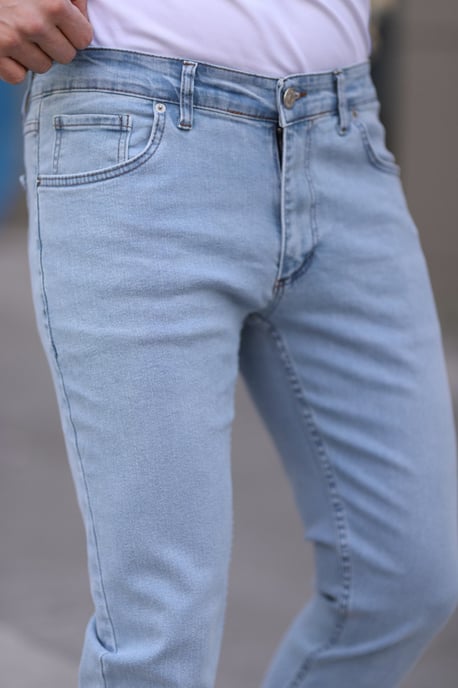 TRENDYOL MAN Herr Blå Enfärgad Skinny Normal midja Jeans - Image 2