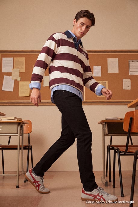 TRENDYOL MAN Herr Svart Enfärgad Skinny Normal midja Jeans - Image 5