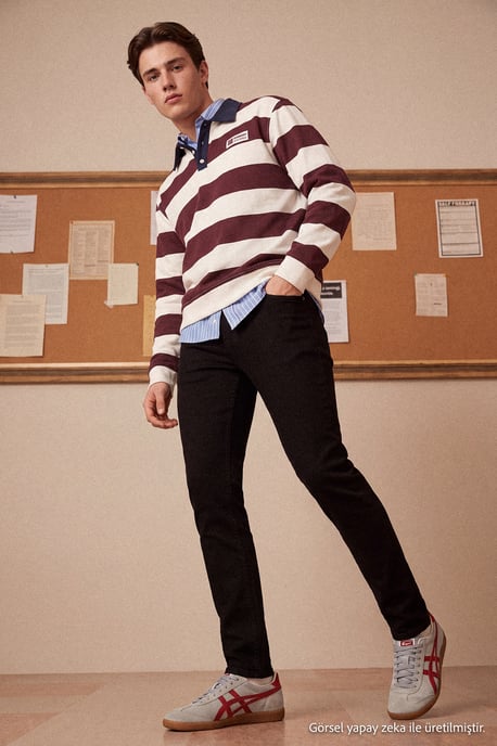 TRENDYOL MAN Herr Svart Enfärgad Skinny Normal midja Jeans - Image 6