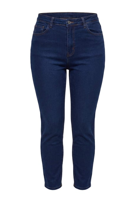 Trendyol Curve Dam Mörkblå Enfärgad Skinny Hög midja Plus size Jeans - Image 4