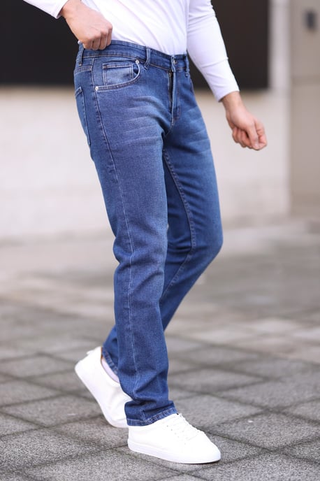 TRENDYOL MAN Herr Blå Enfärgad Skinny Normal midja Jeans - Image 4