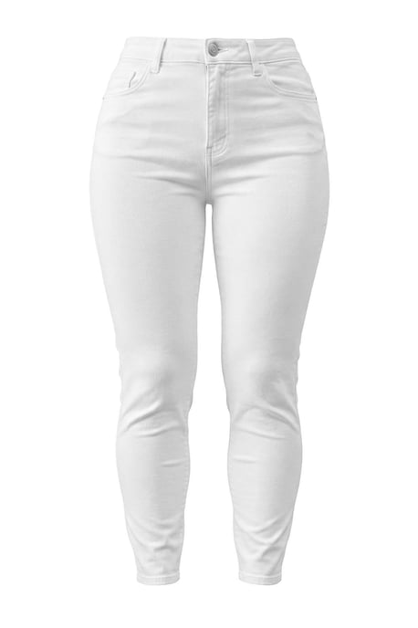 Trendyol Curve Dam Vit Enfärgad Skinny Hög midja Plus size Jeans - Image 4