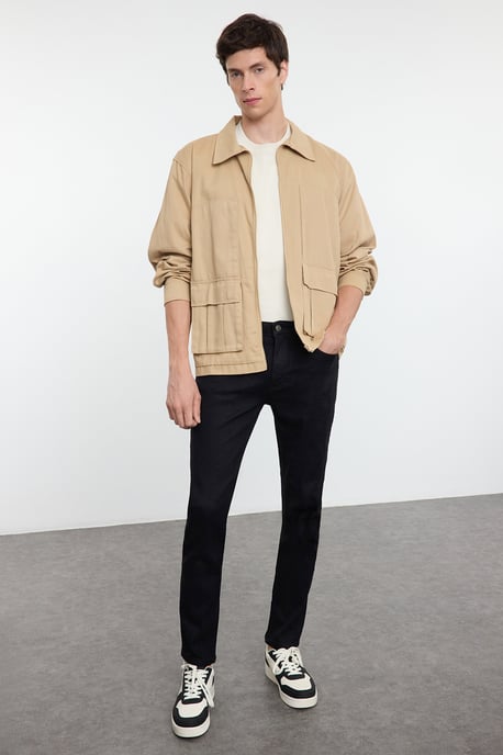 TRENDYOL MAN Herr Svart Enfärgad Skinny Normal midja Jeans - Image 6
