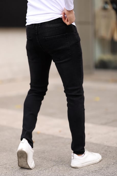TRENDYOL MAN Herr Svart Enfärgad Skinny Normal midja Jeans - Image 3