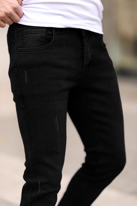 TRENDYOL MAN Herr Svart Enfärgad Skinny Normal midja Jeans - Image 4