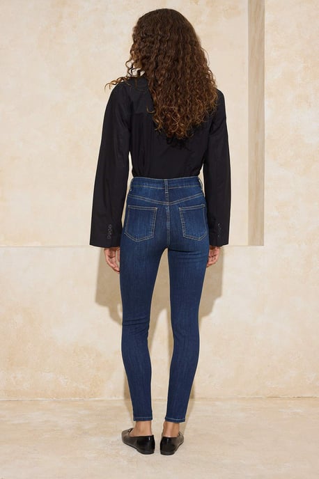 TRENDYOLMİLLA Women's Blue Plain Skinny High Waist Jeans - Image 3