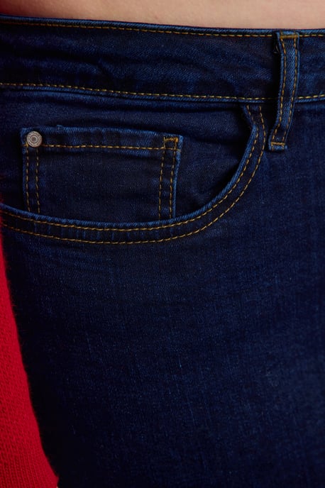 Trendyol Curve Dam Blå Enfärgad Skinny Hög midja Plus size Jeans - Image 3