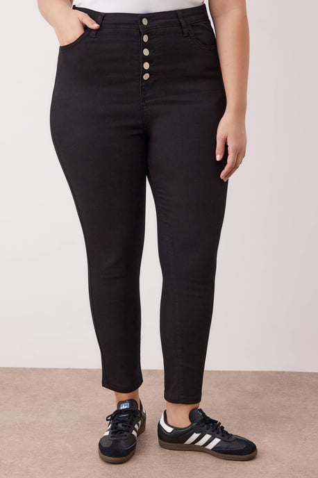 Trendyol Curve Dam Svart Enfärgad Skinny Hög midja Plus size Jeans - Image 2