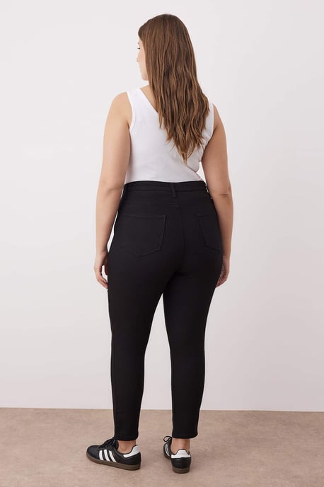 Trendyol Curve Dam Svart Enfärgad Skinny Hög midja Plus size Jeans - Image 3